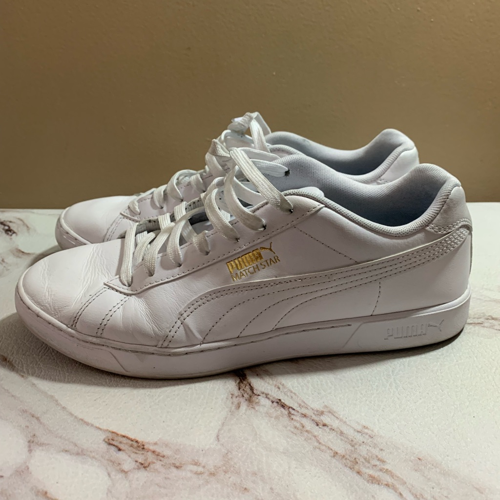 Puma Mens Match Star Sneaker Puma WhitePuma WhitePuma Team Gold 105